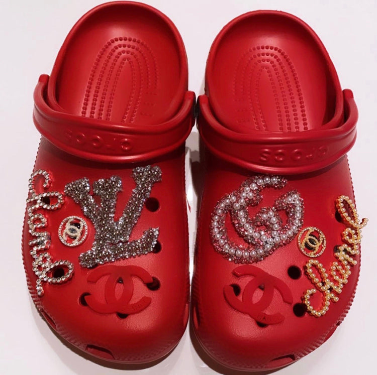 Custom Luxury Red Crocs