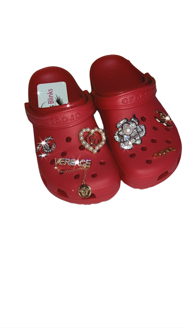 Custom Luxury Red Crocs